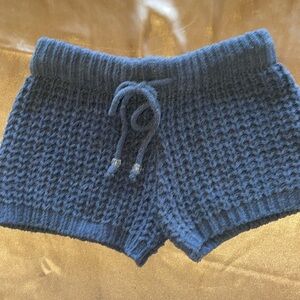 Pol Indigo Blue Waffle Open Weave Shorty Shorts Size Small